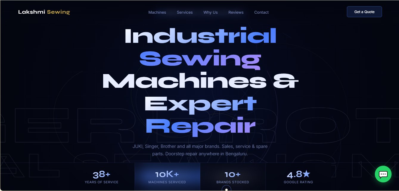 Lakshmi Sewing Machines — Industrial website by AGS Web Solutions Bangalore