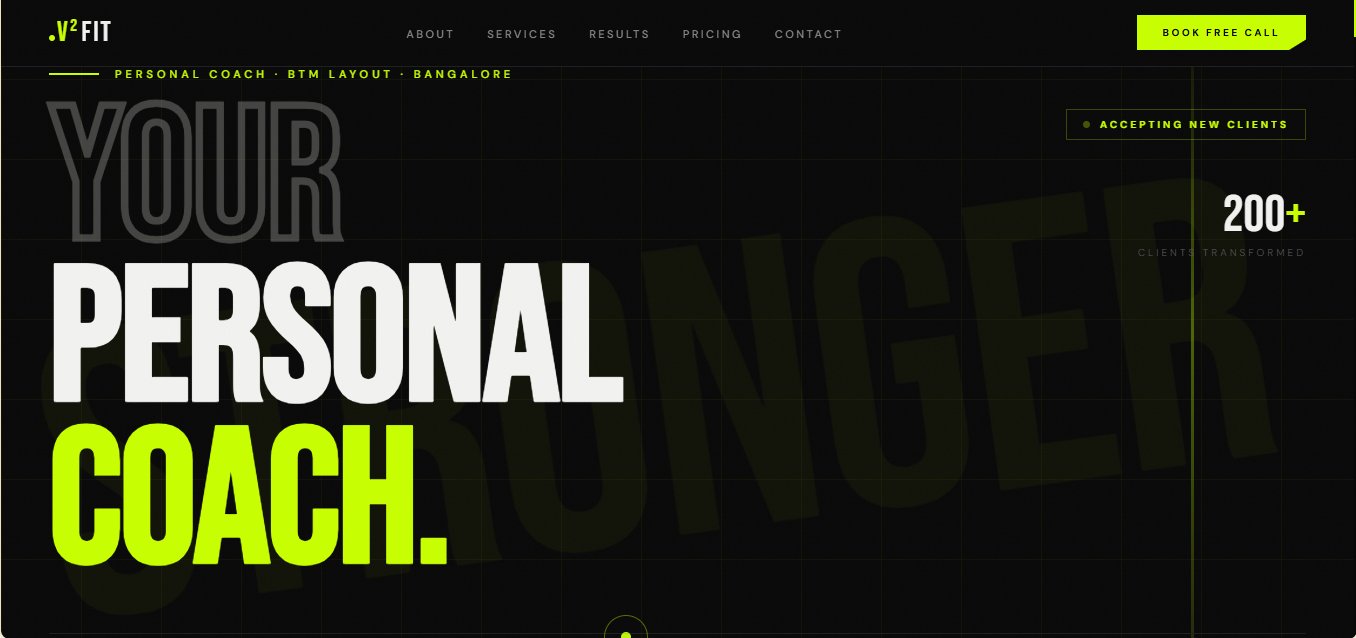 V² Fit — Health & Fitness website by AGS Web Solutions Bangalore